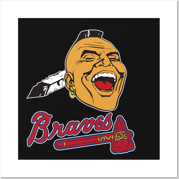 Screaming Indian Braves Shirt Wall Art by bryanbuckles